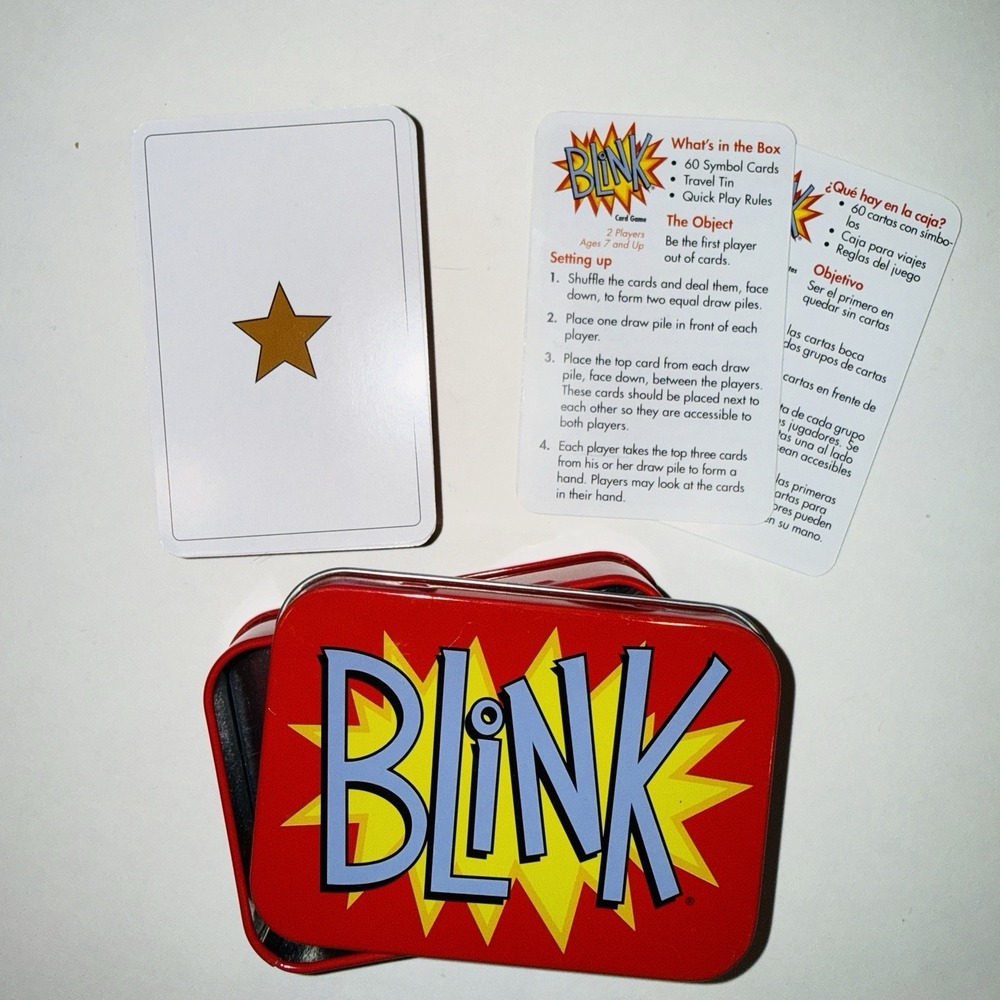 Blink Card Game Mattel 2007 The World's Fastest Game Travel Tin Complete